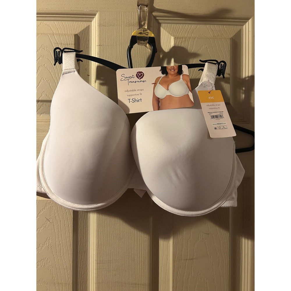 Secret Treasures White Full Figure T-Shirt Bra Underwire 42C NWT